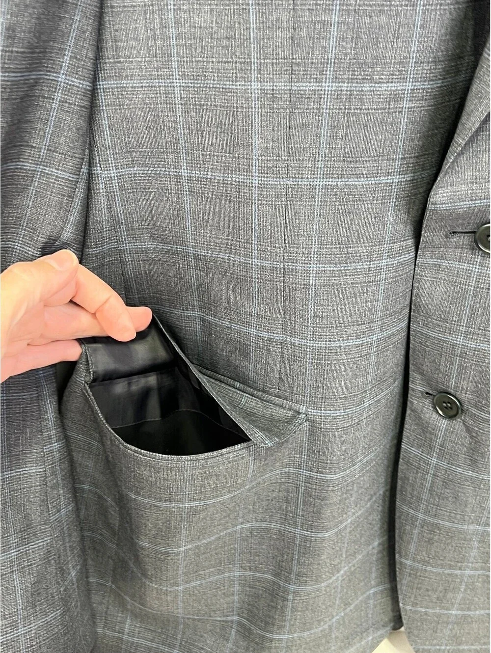 Canali Men's Gray Wool Check Blazer Suit Jacket Size 38 (EU 56R)